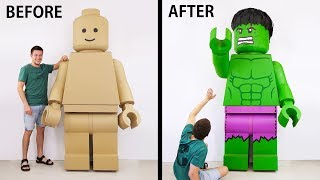 Transformation of a GIANT Lego Man into an Insane HULK