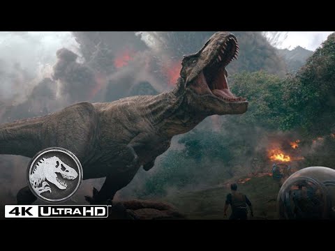 La erupción del volcán en 4K HDR | Jurassic World