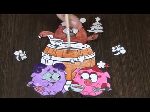 Coloring for kids- Kikoriki ate honey