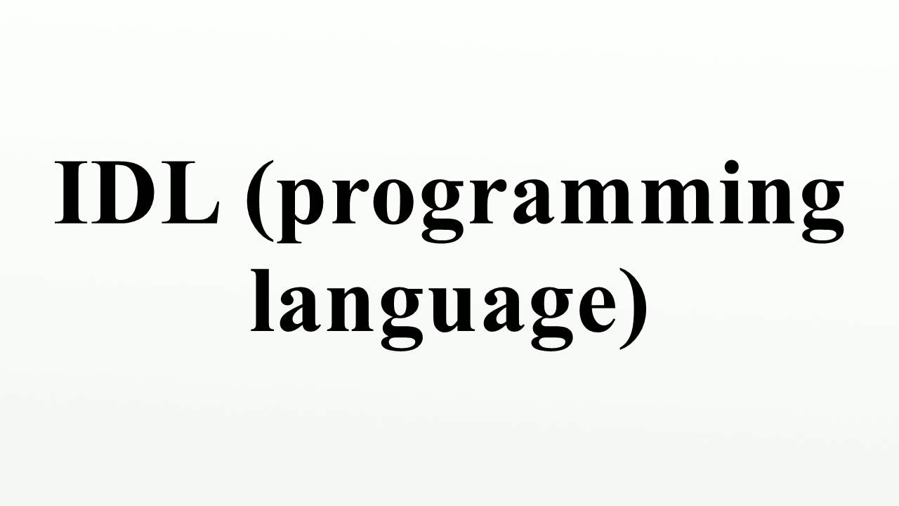 IDL (programming language)