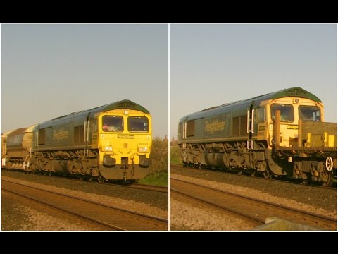 Prestatyn 20.4.2016 - Freightliner 66605 & 66622 on track renewal train - class 66
