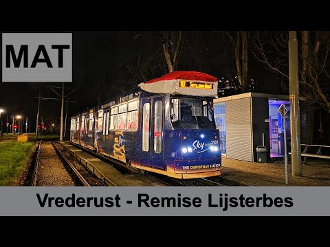 De Kersttram terug naar de remise | HTM MAT-rit: Vrederust - Remise Lijsterbes | HTM 3109 | 2025