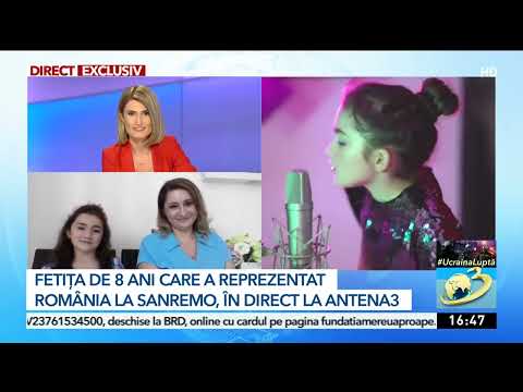 Iarina Maria Popescu, fetița de 8 ani care a reprezentat România la Sanremo Junior 2022 @Antena3CNN