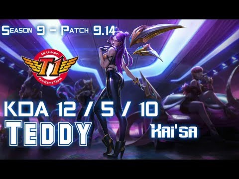 SKT T1 Teddy KAI'SA vs XAYAH ADC - Patch 9.14 KR Ranked
