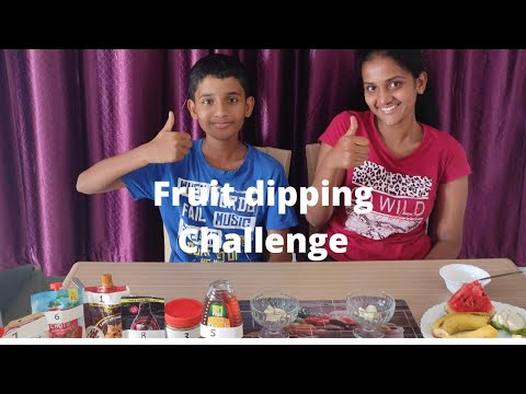 Fruit dipping challenge 🍎🍉🍌| #challenge | Crazy kids - Chandu and hemu|