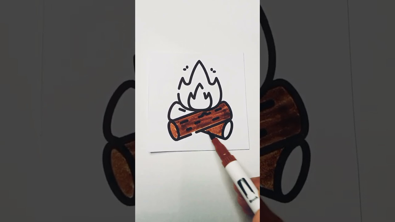 58 - Bonfire  #calm #drawing #satisfyingcoloring  #art #relaxingcoloring #color #markers #viral #fyp