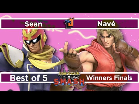 Sean (Captain Falcon) vs Nave (Ryu, Ken) Winners Finals - Boardwalk Smash #34 - SSBU