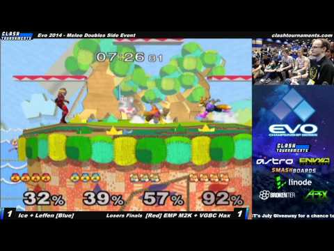 Evo 2014 - EMP Mew2King + VGBC Hax vs Ice + Leffen - Losers Finals - SSBM