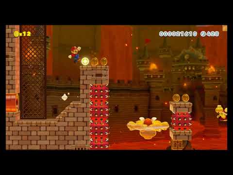 Mario Maker 2 Level - Boom Boom Fight at Burnin' Blight