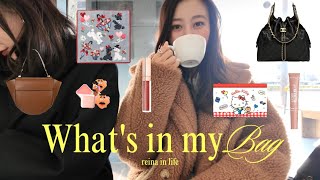 アラサー女子のバッグの中身紹介👜💕財布, リップ, ハンカチ, サプリ🌼