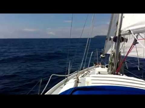 "minerva" my sabre 27 sailing to Falmouth from Fowey across St Austel bay.