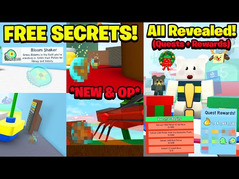 ALL FREE SECRET ITEM LOCATIONS! ALL New Bee Bear Quests & Rewards! (Bee Swarm Simulator)