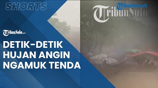 Video Detik-detik Hujan Deras Disertai Angin Kencang di Taman Pancasila Karanganyar, Tenda PKL Remuk