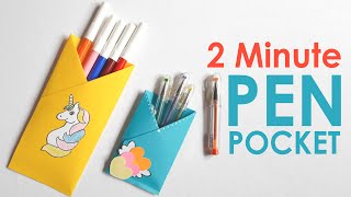 How to make pen-paper pocket | DIY pen pocket | Origami pen pocket | Paper Craft | Harsha Crafts