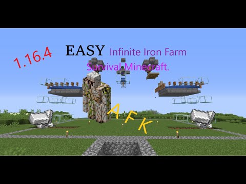 1.16.4 Iron Farm; Minecraft Survival: Ep 8 Easy and AFK-able Infinite Iron Farm in Survival