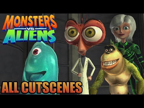 Monsters vs Aliens  Game Movie ( All Cutscenes )