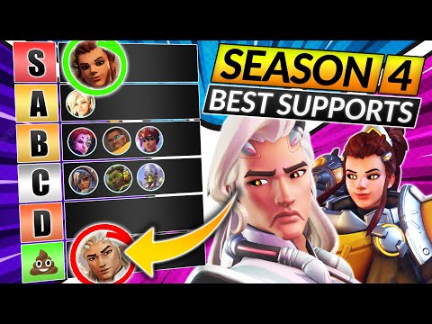NEW SEASON 4 TIER LIST - BEST and WORST SUPPORT HEROES to Rank Up! - Overwatch 2 Ranked Guide