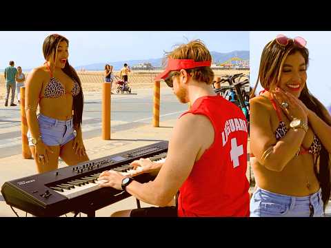 Lifeguard SHOCKS Beach Babe with INCREDIBLE Piano Duet 🤯😍