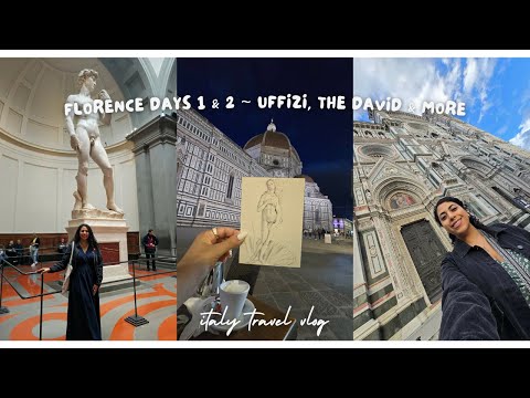 My Solo Trip to Florence, Italy | Days 1 & 2 🇮🇹 The David, the Uffizi, and so much art 🖼🎨#Florence