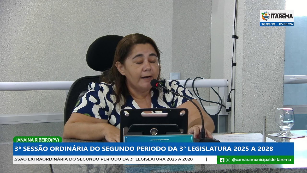 3ª SESSÃO ORDINÁRIA DO SEGUNDO PERIODO DA 3° LEGISLATURA 2025 A 2028