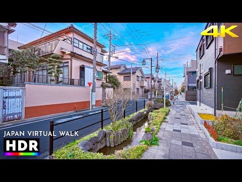 Eastern Tokyo - Sunset to Night Walk in Koiwa, Japan • 4K HDR