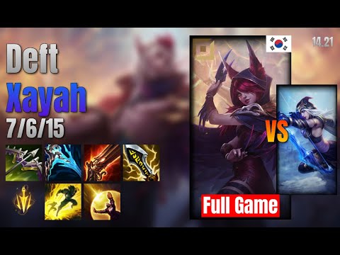 Deft Adc Xayah vs Ashe lol KR solo rank Full Game 14.21