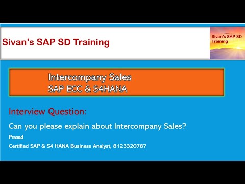 S4HANA & ECC Intercompany Sales | Sivan's SAP SD Training