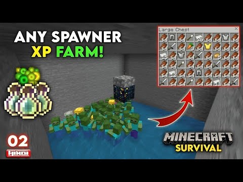 Minecraft Easy Zombie & Skeleton Mob Spawner XP Farm | Minecraft 1.20 - #4 🔥🔥🔥