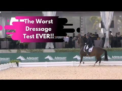 The WORST Dressage Test EVER Ridden! Susan Jaccoma Eliminated From Dressage Test For Bad Riding