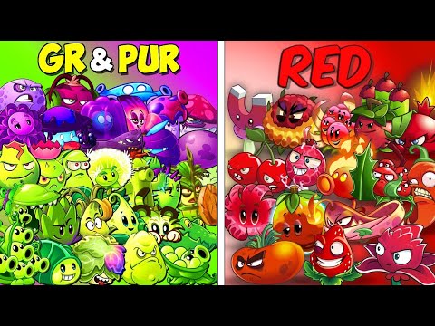 Team GREEN-PURPLE vs Team RED Plants - Plants vs Zombie 2 Mods