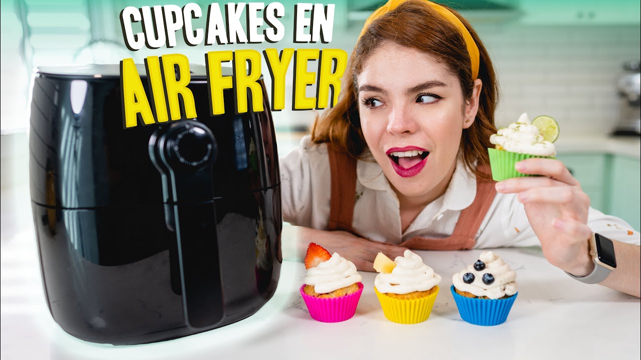 Hice Cupcakes EN FREIDORA DE AIRE (AIR FRYER) 🧁 4 sabores | Recién Cocinados