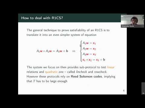 "On Interactive Oracle Proofs for Boolean R1CS Statements" - Emanuele Giunta