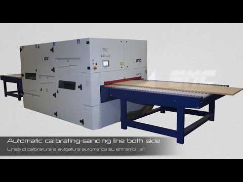 Wood - Undertop 1350 - Top and bottom line, Calibrating and Sanding processing