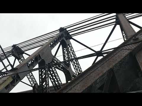 Walking across the Harahan Bridge, Memphis, TN