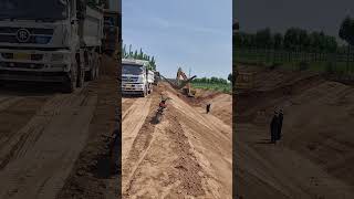 Field irrigation canal excavation process- Good tools and machinery make work easy