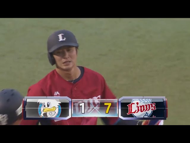 【3回表】獅子の勢いが止まらない!! ライオンズ・金子侑がこの回6点目となる左中間へのタイムリー3ベースを放つ!! 2017/7/30 M-L