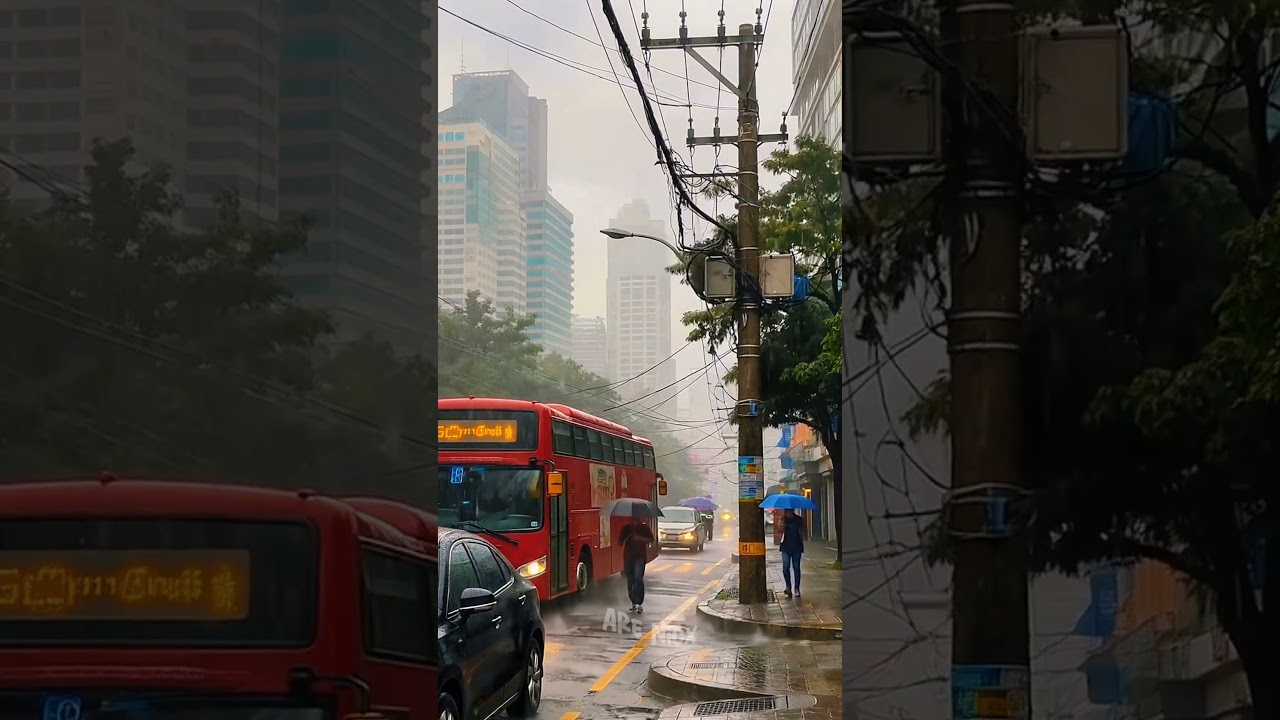 Rainy City Life : A Glimpse of Urban Commute in the Rain