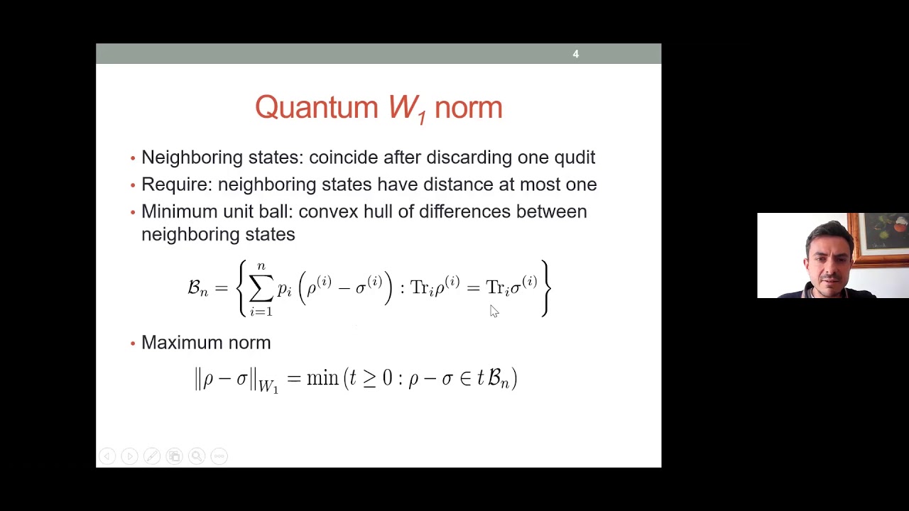 QIP2021 | The quantum Wasserstein distance of order 1 (Giacomo De Palma)