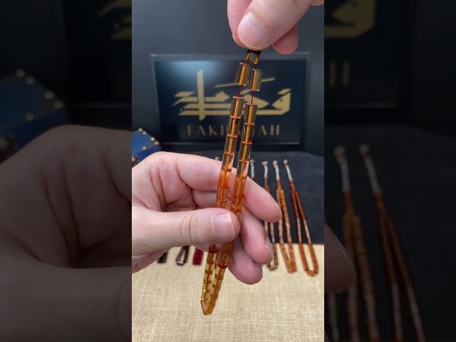 سبحة فاتوران عسلي فاتح – كركوشة معدنية أنيقة