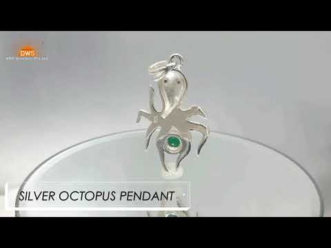 Oxidized 925 sterling silver natural malachite gemstone pend...