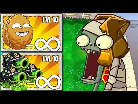 PvZ 2 Power Up Infinite !!! All Plants Level Max Vs 100 Pyramid Head Zombies Level 5