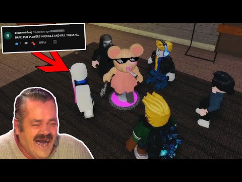 ROBLOX PIGGY DARES WITH MEME (PUT PLAYER IN CIRCLE )