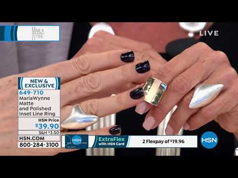 MarlaWynne Matte and Polished Inset Line Ring