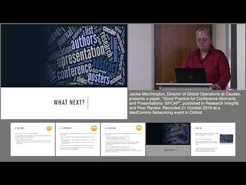 [VIDEO] Good Practice for Conference Abstracts and Presentations: GPCAP – The Publication Plan for everyone interested in medical writing, the development of medical publications, and publication planning