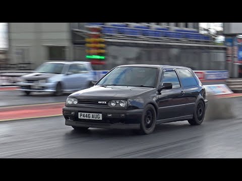 500HP Volvo T5 Powered Mk3 Golf at Santa Pod Raceway