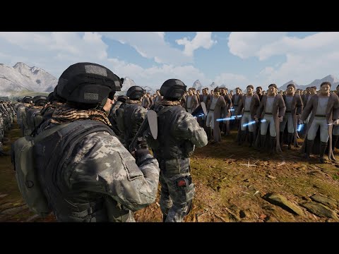 Can 10,000 modern soldiers defeat 10,000 Jedi?