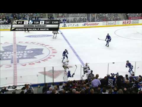 Kris Letang PPG snap shot 1-0 Pittsburgh Penguins vs Toronto Maple Leafs 10/26/13 NHL Hockey