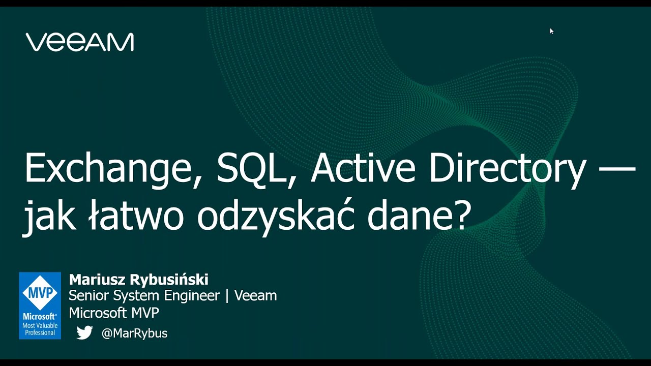 Exchange, SQL, Active Directory — jak łatwo odzyskać dane? video