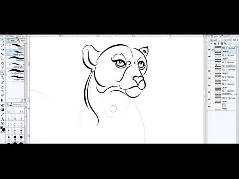 black panther  /line drawing /video/black   first video .how to draw the simple pattern.