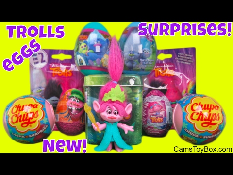 Trolls Dreamworks Surprise Toys Blind Bags Series 2 Chupa Chups Lollipops Plastic Chocolate Eggs Fun Video